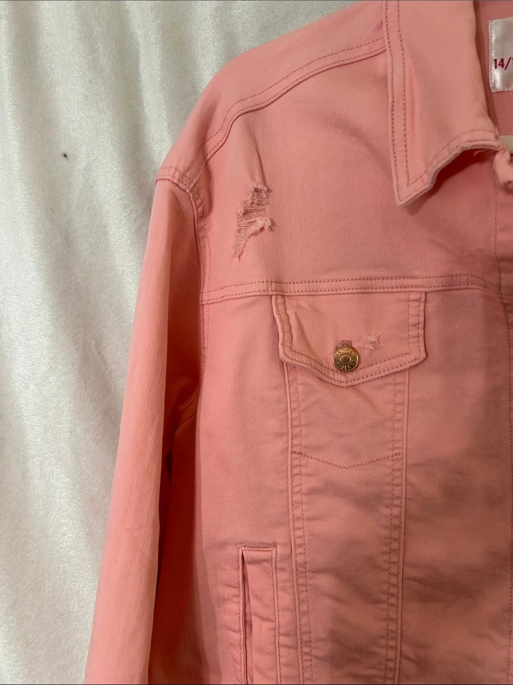 Justice Light Pink Cropped Jean Jacket